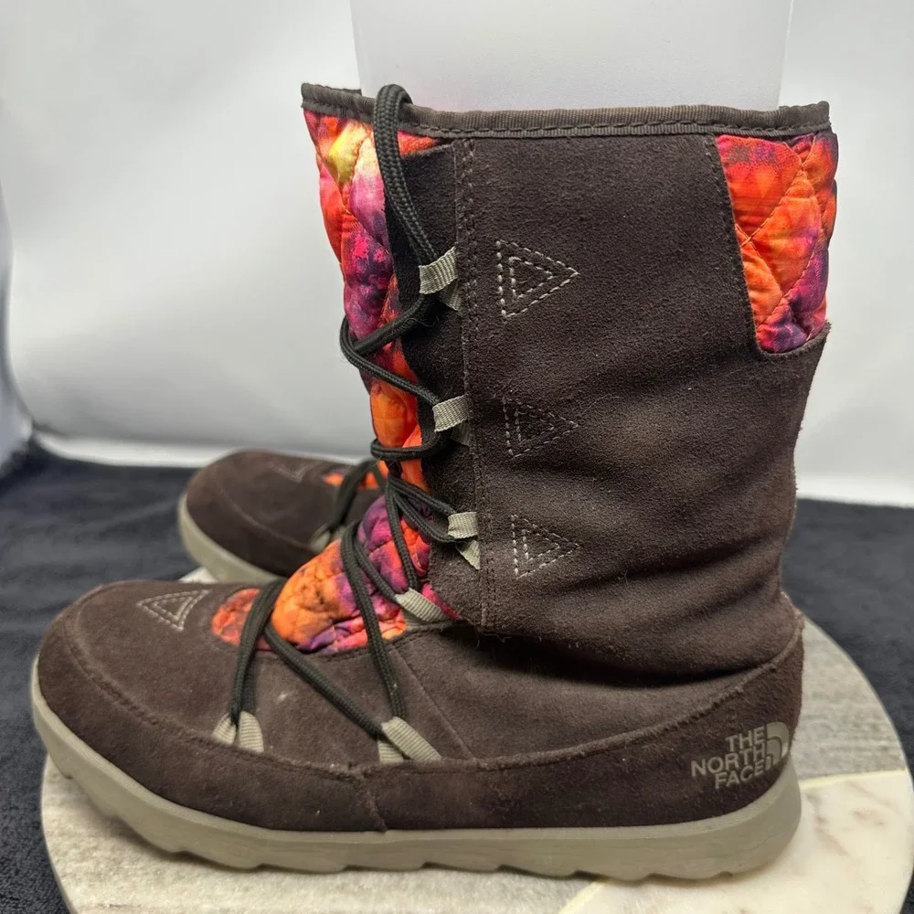 The North Face Thermoball Utility Boots Brown Suede Quilted Primaloft Womens 10